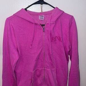PINK Victoria's Secret Hot Pink Zip Hoodie
